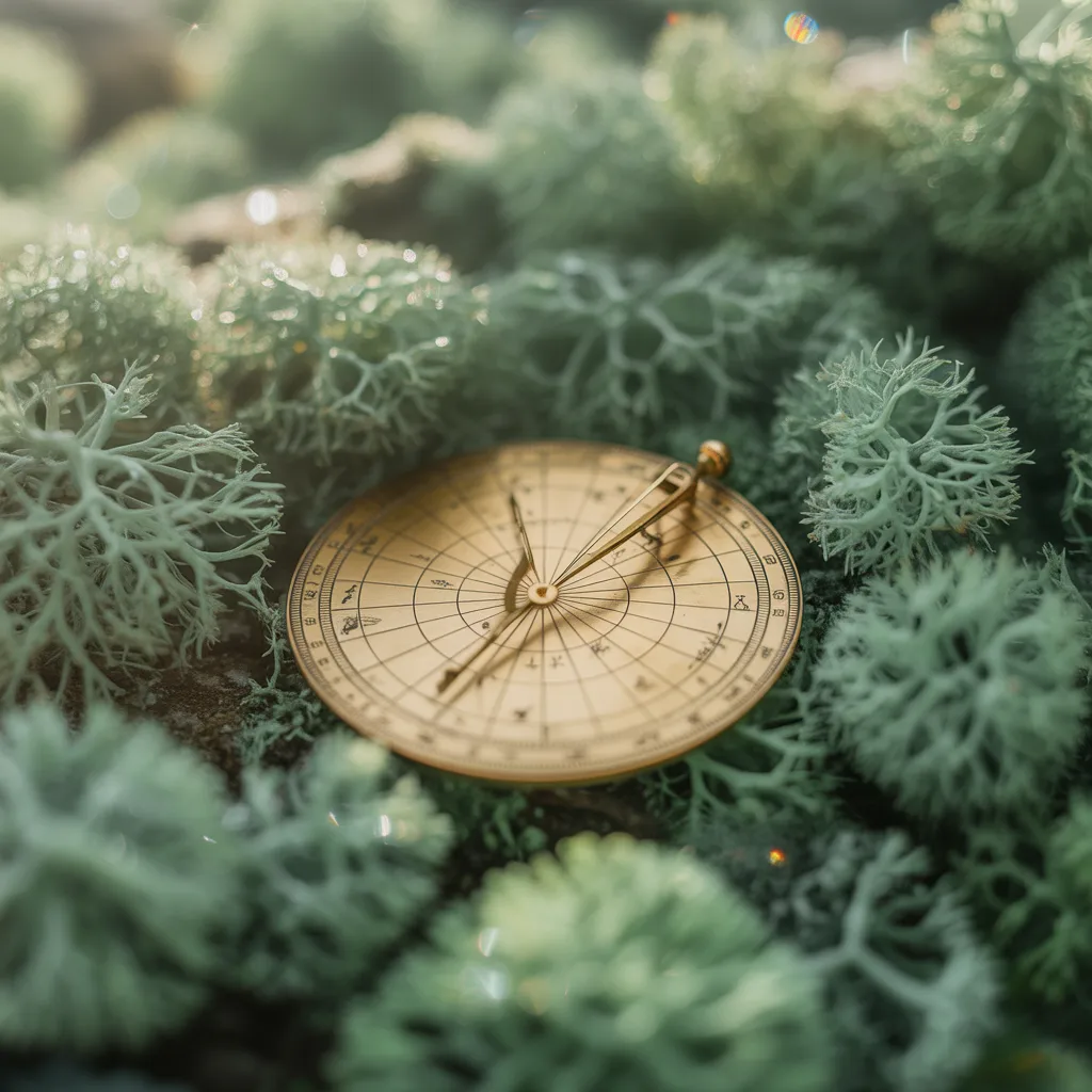Celestial compass in enchanted moss - Godfrick grove at Lumina